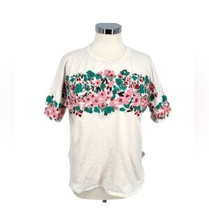 Maje Embroidered Floral Short Sleeve T-Shirt Size 1 S